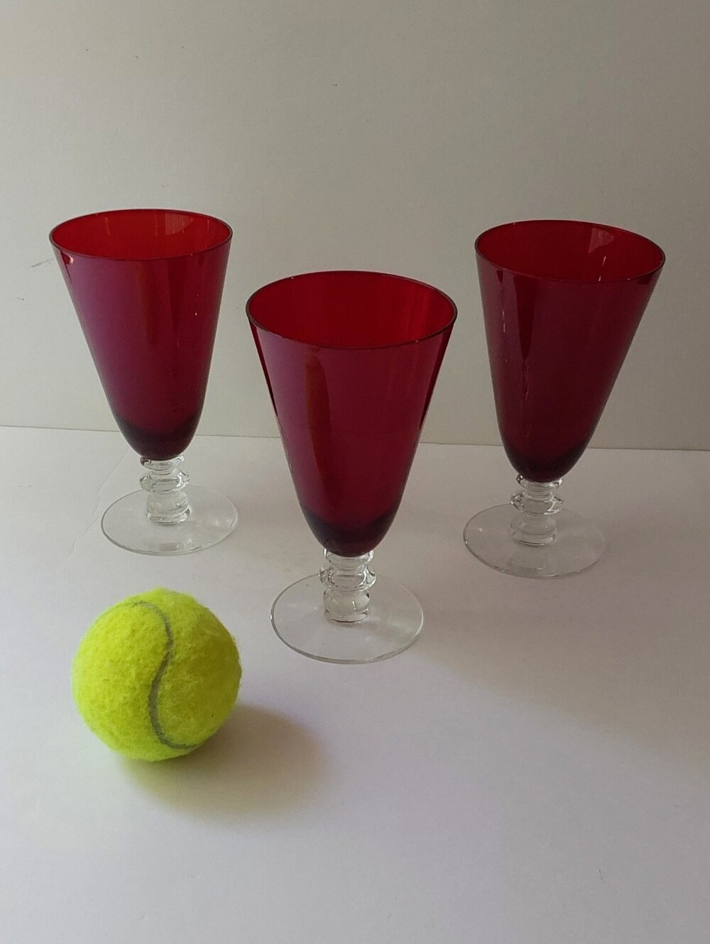 VTG Radiant Ruby by Morgantown Goblets (3)